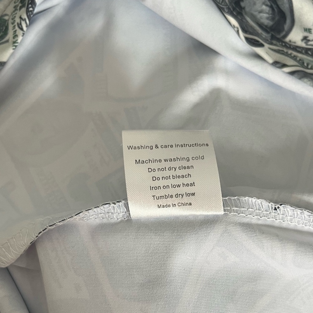 HRESKI Green & White $100 Money-Print Golf Polo Shirt Size Large NWOT - Picture 6 of 6